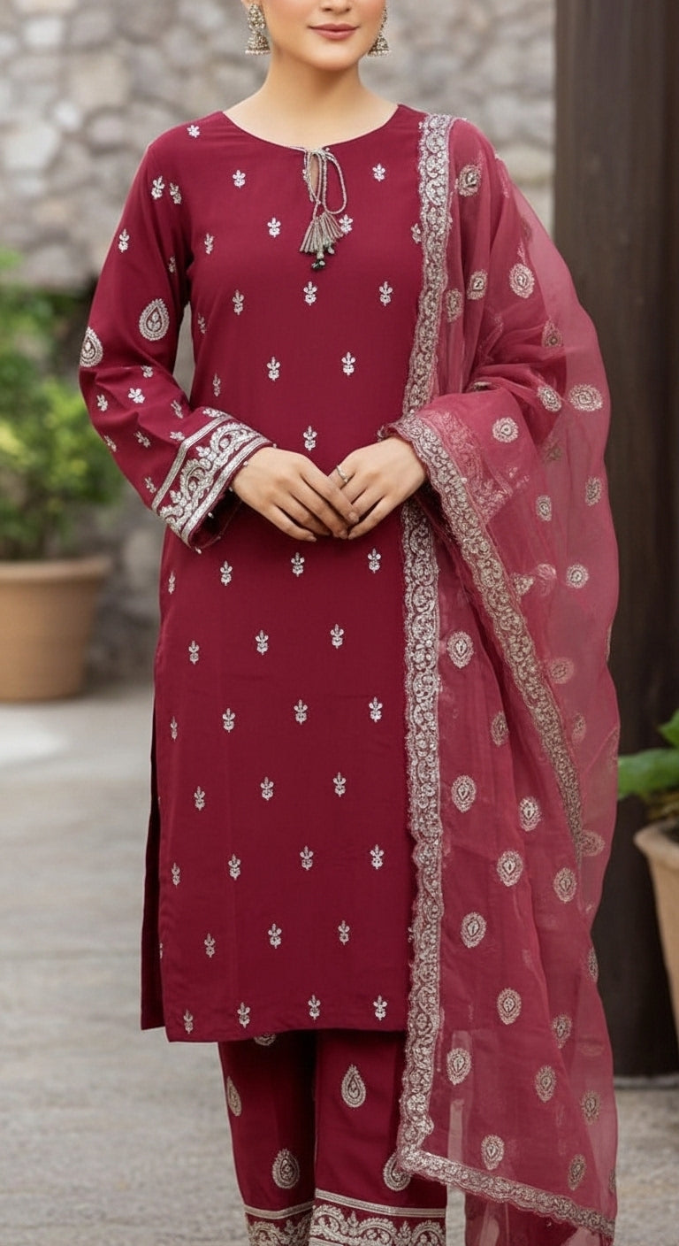 3 PC Embellished Suit PF6004