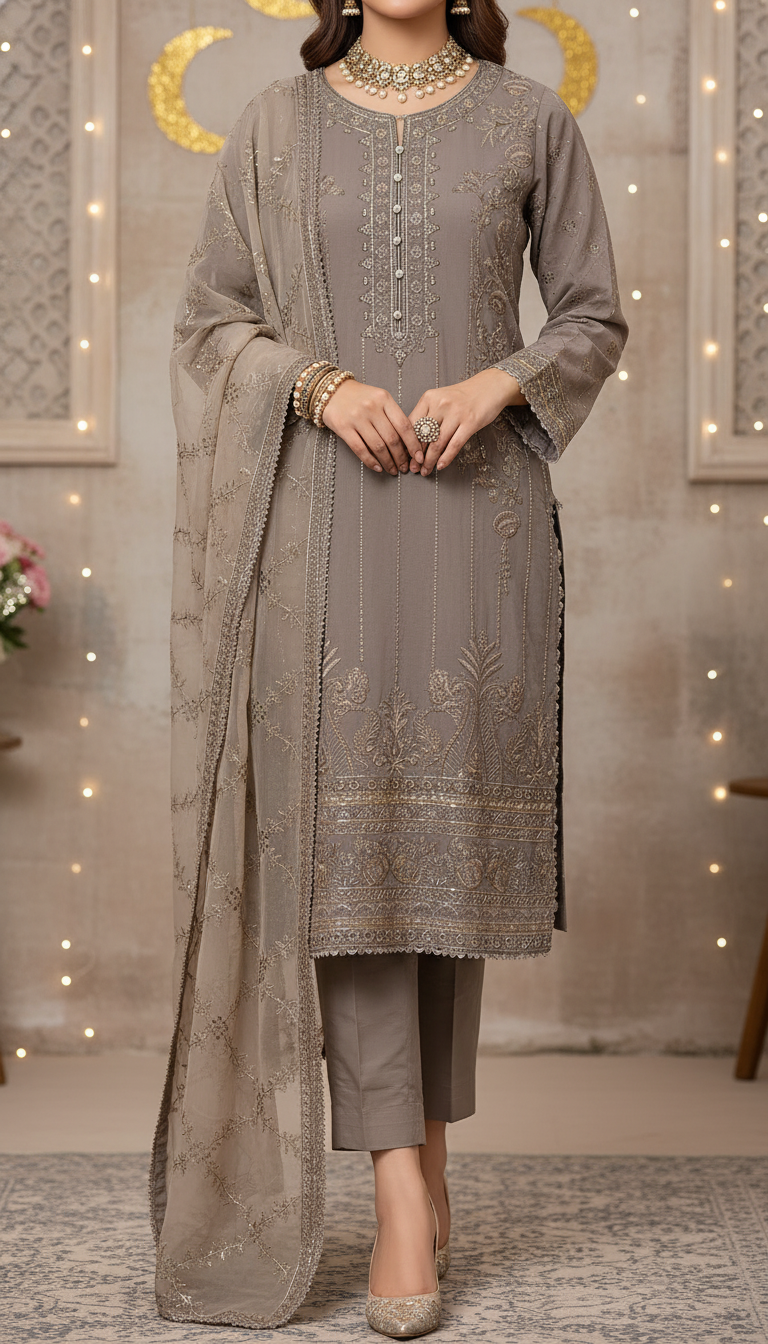 3 PC Embellished Suit PF6007