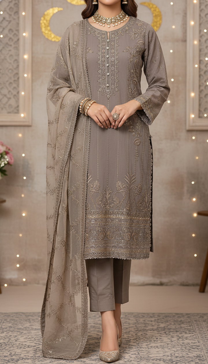3 PC Embellished Suit PF6007