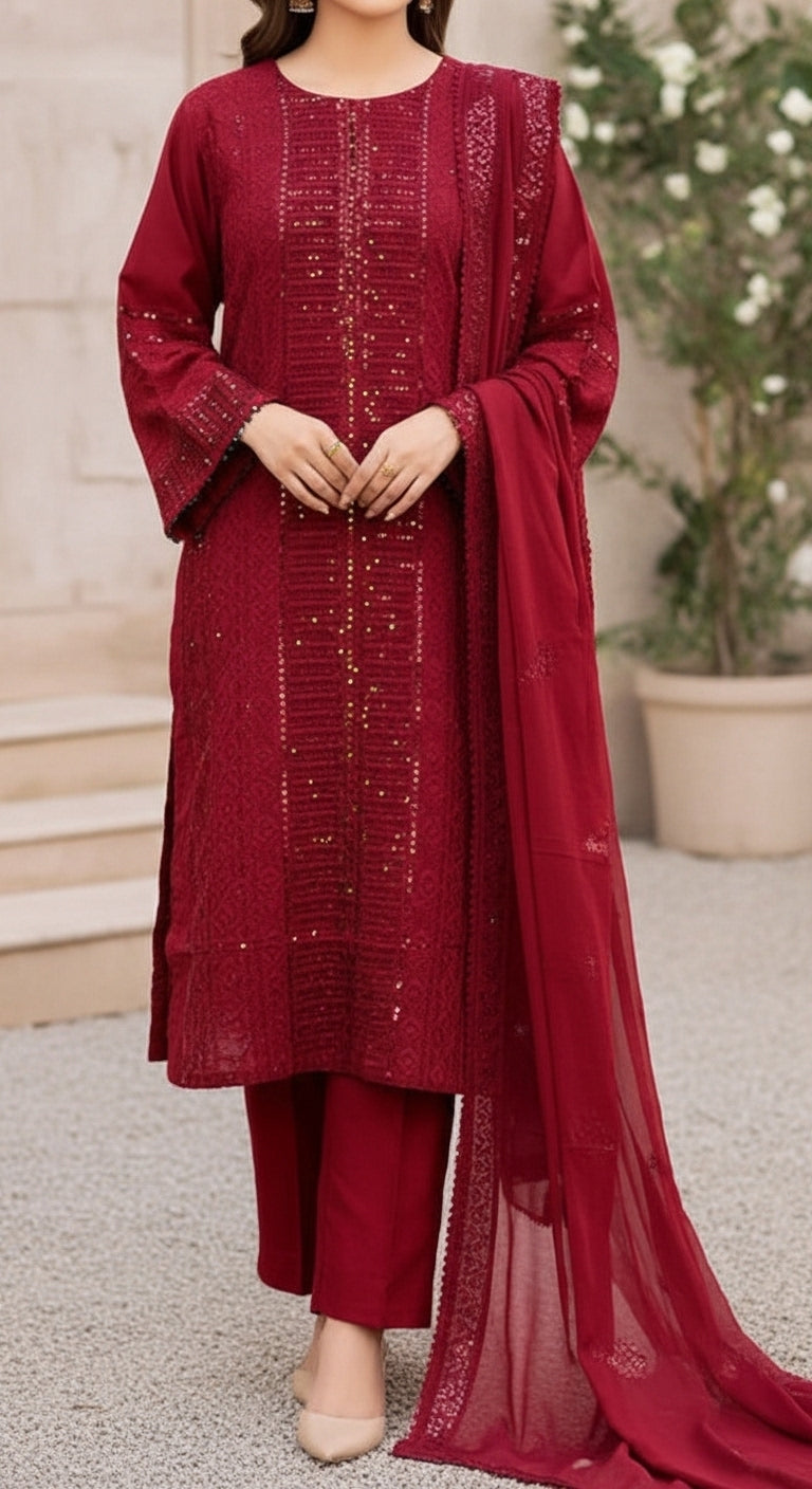 3 PC Embellished Suit PF6008