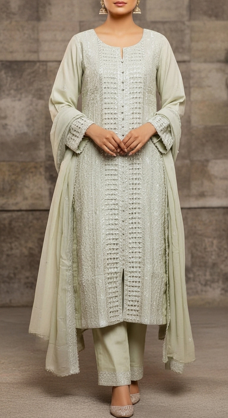 3 PC Embellished Suit PF6008