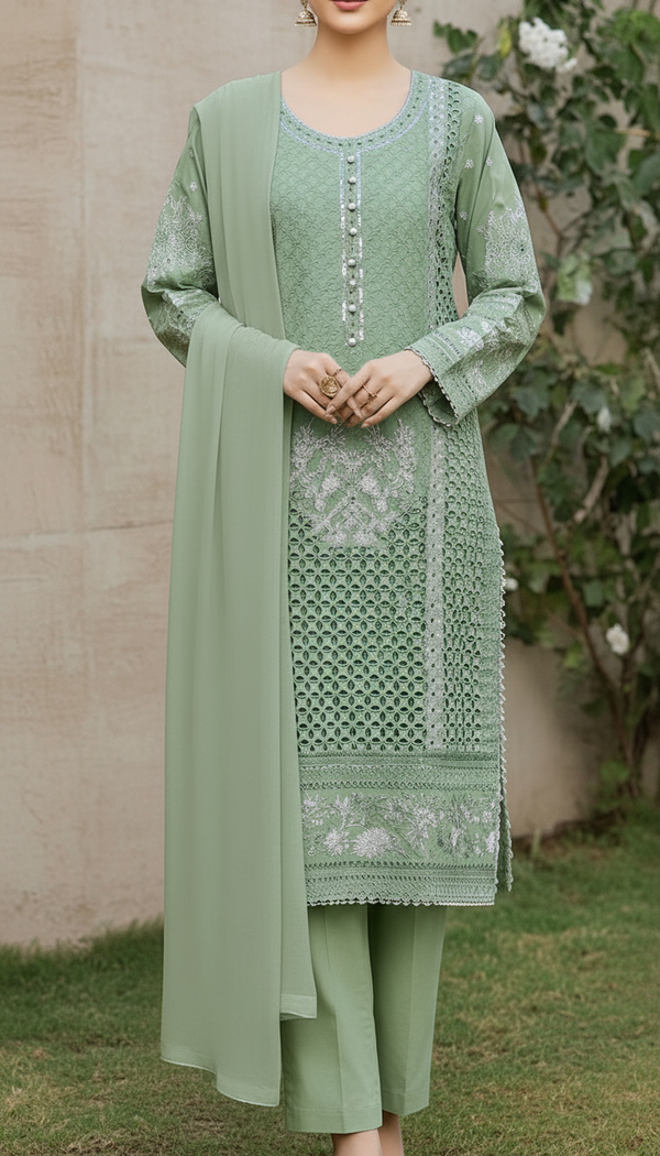 3 PC Embellished Suit PF6014