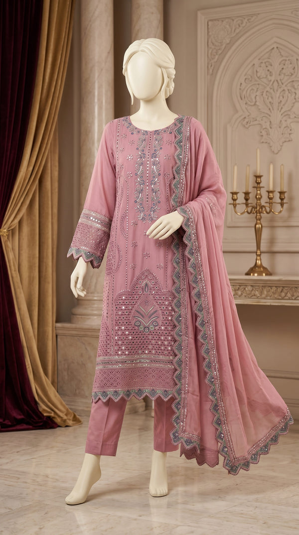 3 PC Embellished Cotton Suit PF6016B1