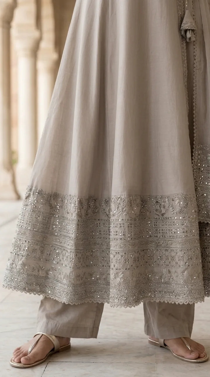 3 PC Embellished Net Stitched Suit PF601962