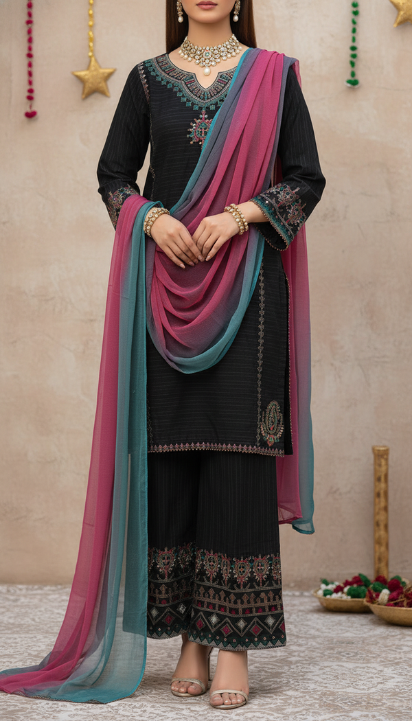 3 PC Embellished Suit PF6109