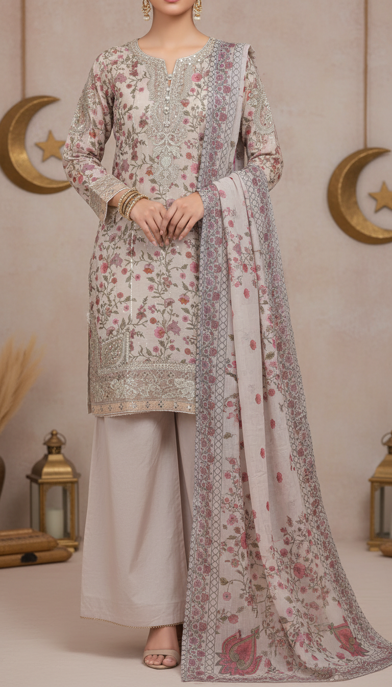 3 PC Embellished Suit PF6118