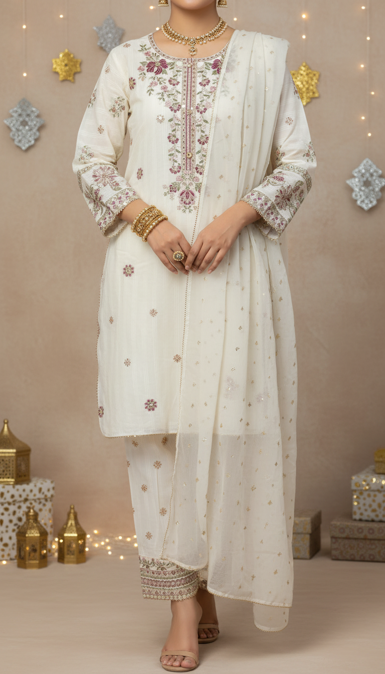 3 PC Embellished Suit PF6120