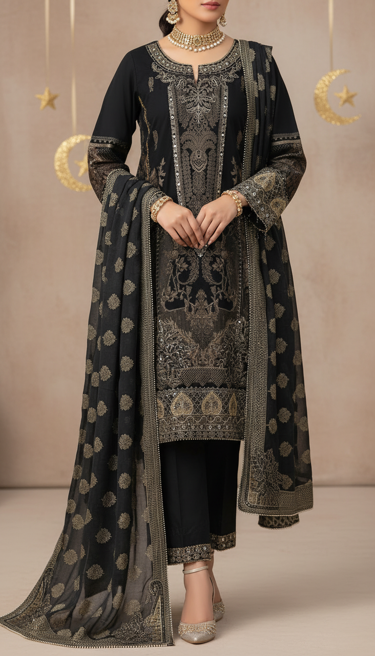 3 PC Embellished Suit PF6123