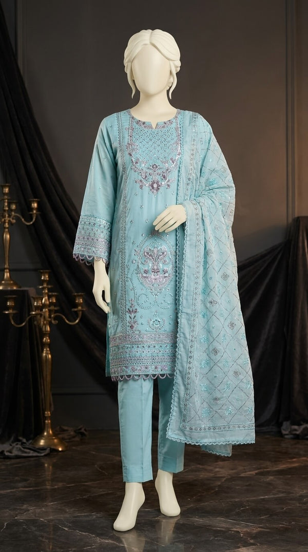 3 PC Embellished COTTON Suit PF613290