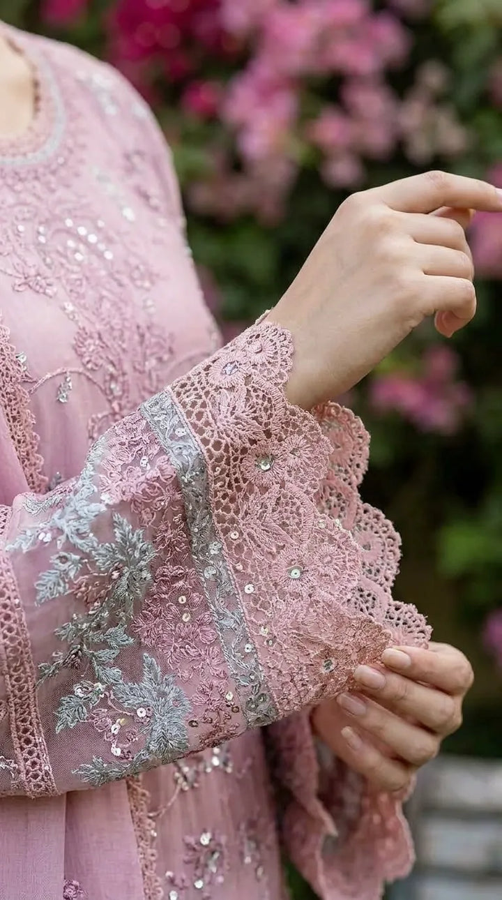 3 PC Embellished Raw Silk Stitched Suit PF618418
