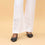 White Straight Fit Embellished Trouser PL4057
