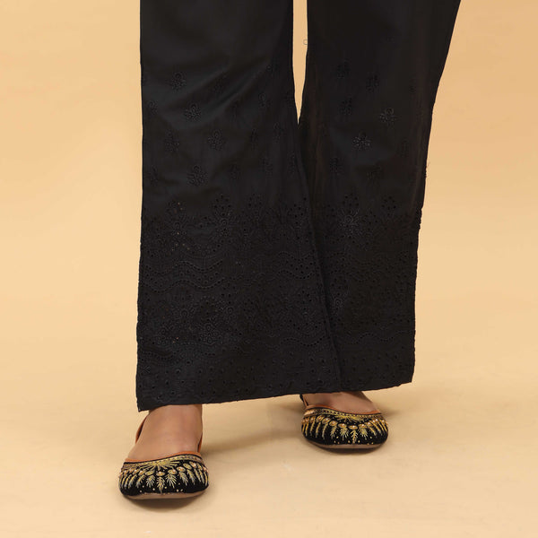Black Straight Fit Embellished Trouser PL4059