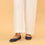 White Straight Fit Embellished Trouser PL5032