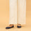 Cream Straight Fit Embellished Trouser PL5038