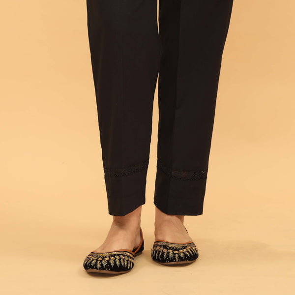 Black Slim Fit Plain Trouser PL5039