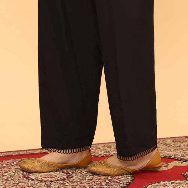 Black Straight Fit Embellished Trouser PL5053
