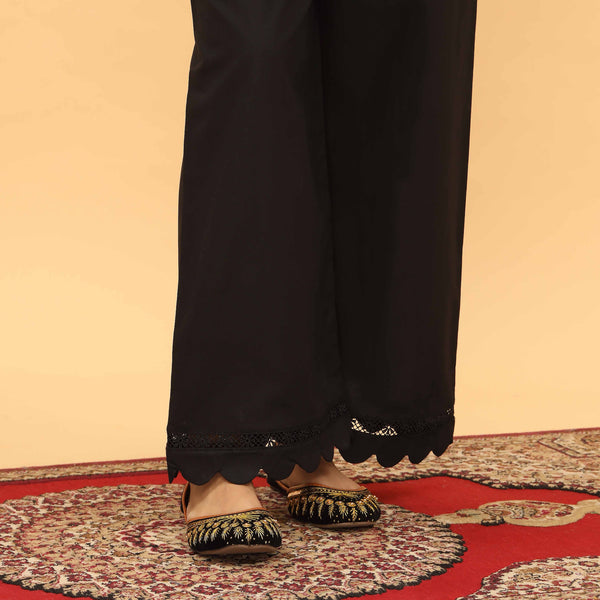 Black Straight Fit Embellished Trouser PL5056