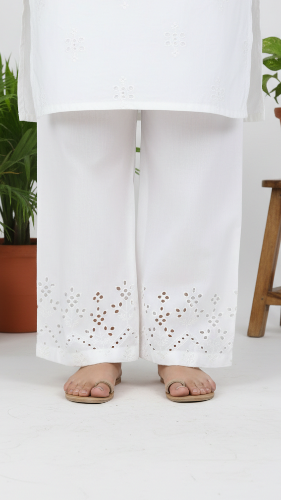 White Cotton Cambric Trouser PL5063