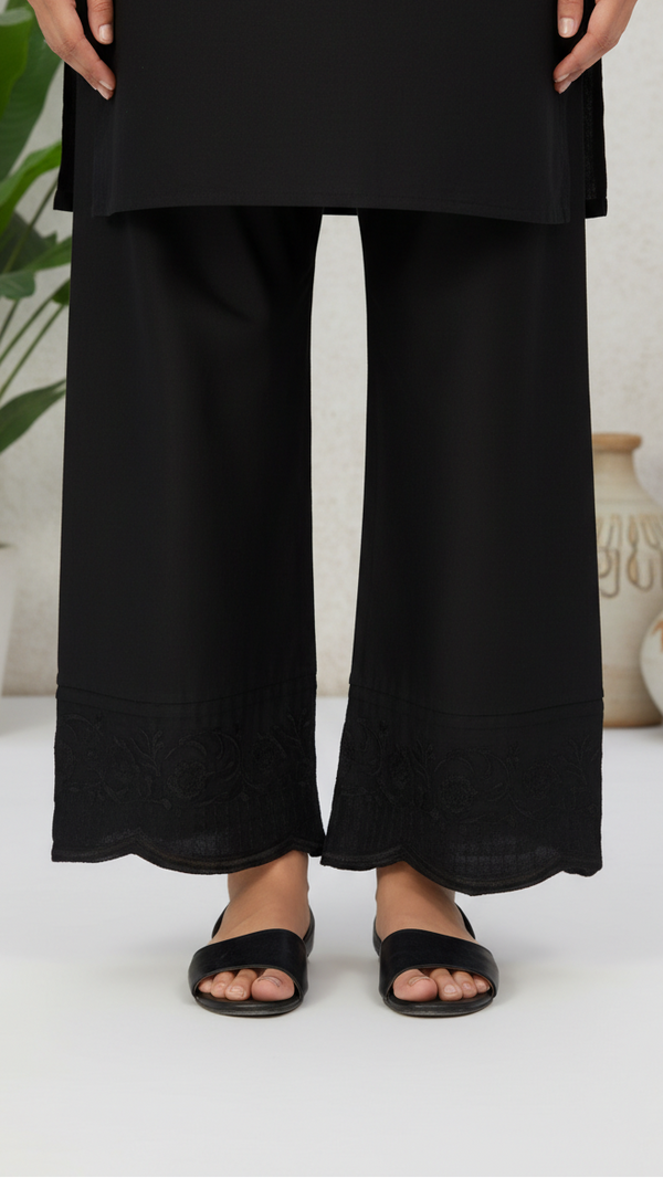 Black Cotton Cambric Trouser PL5070