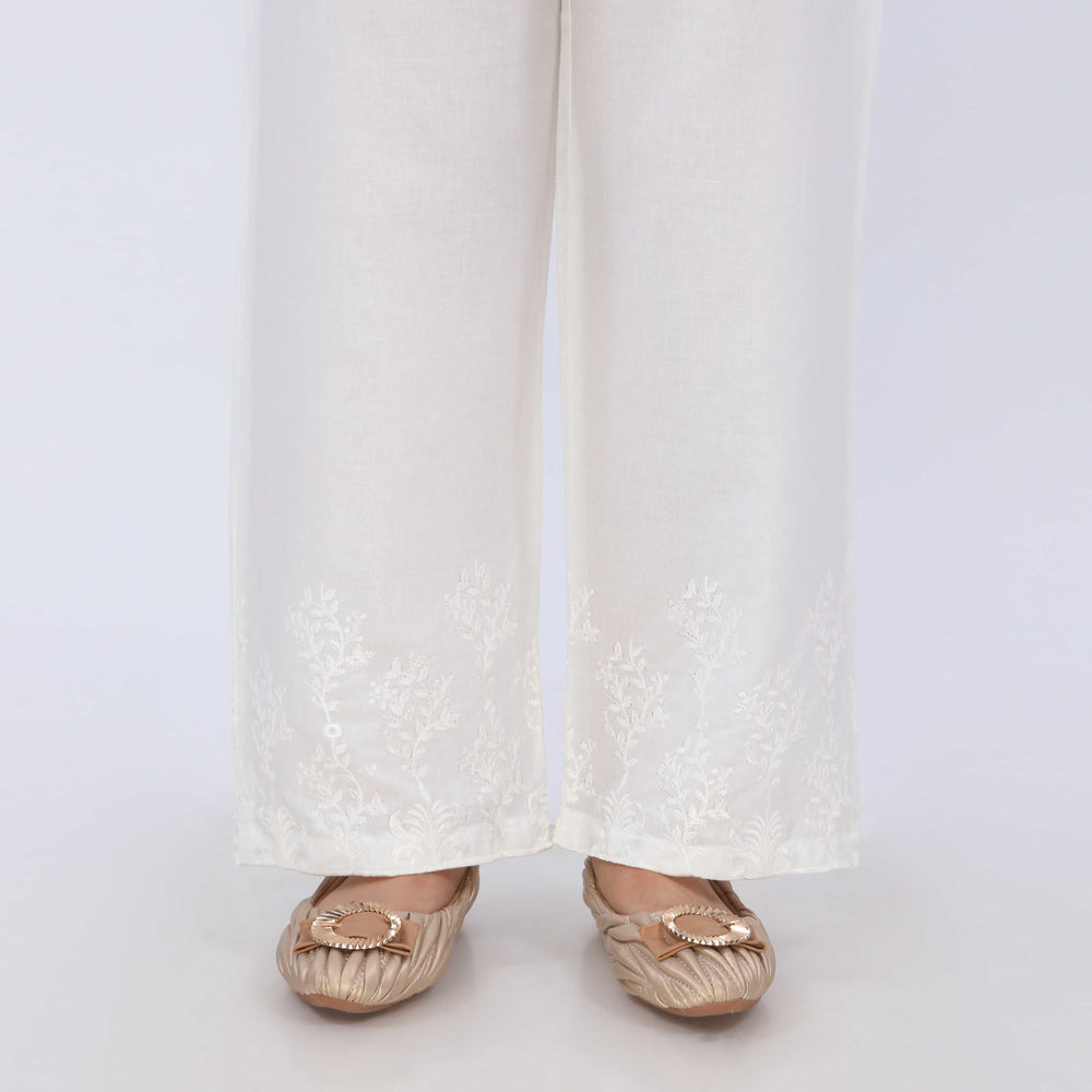 White Cotton Cambric Trouser PL5071