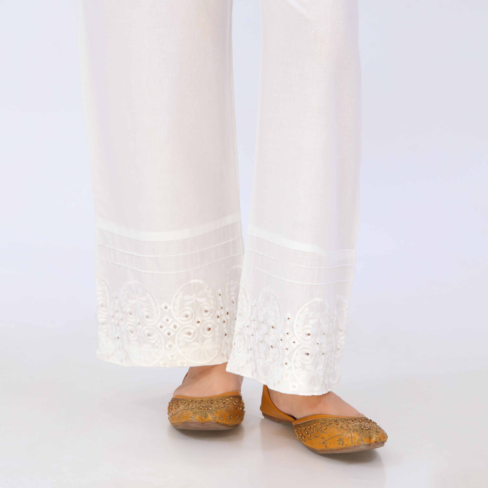 White Cotton Cambric Trouser PL5073