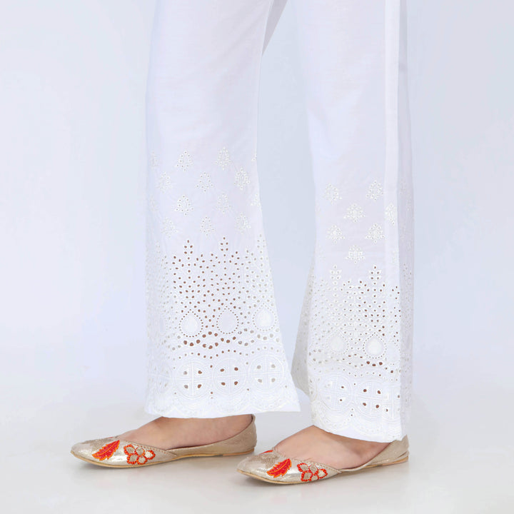 White Cotton Cambric Trouser PL5078