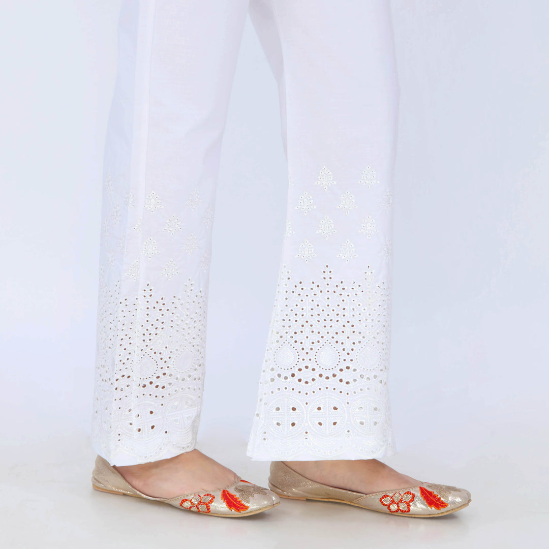 White Cotton Cambric Trouser PL5078