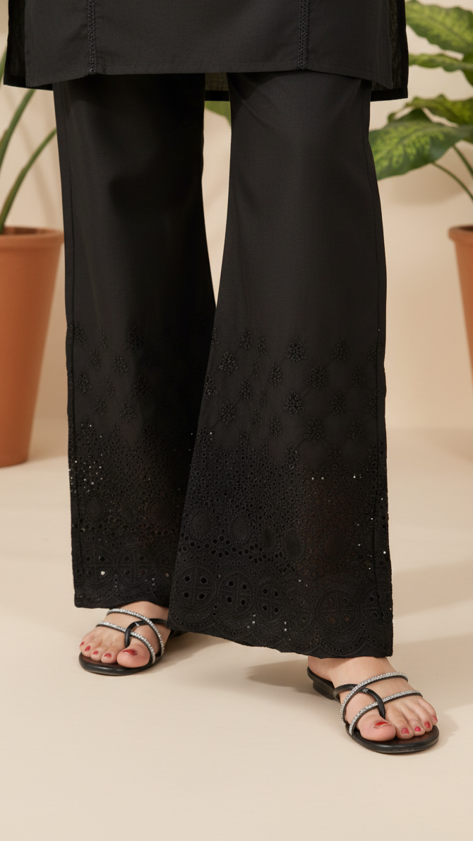 Black Cotton Cambric Trouser PL5080