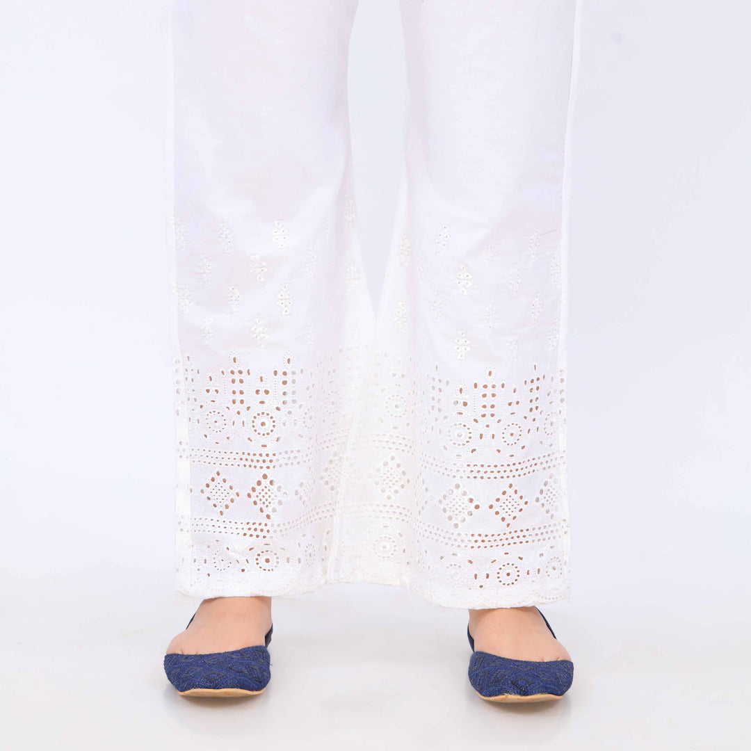 White Cotton Cambric Trouser PL5081