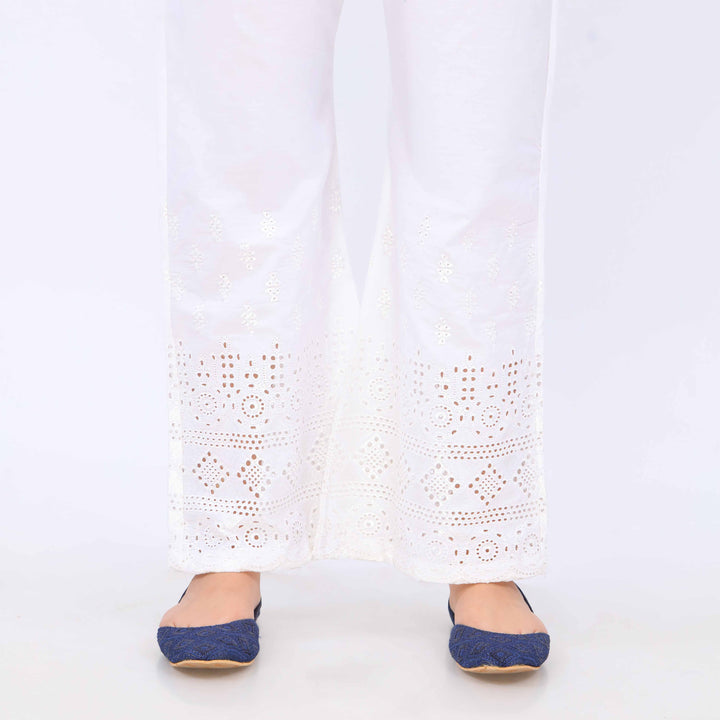 White Cotton Cambric Trouser PL5081
