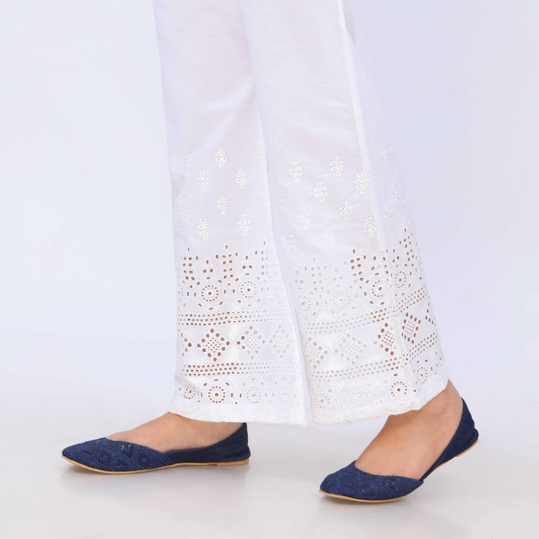 White Cotton Cambric Trouser PL5081