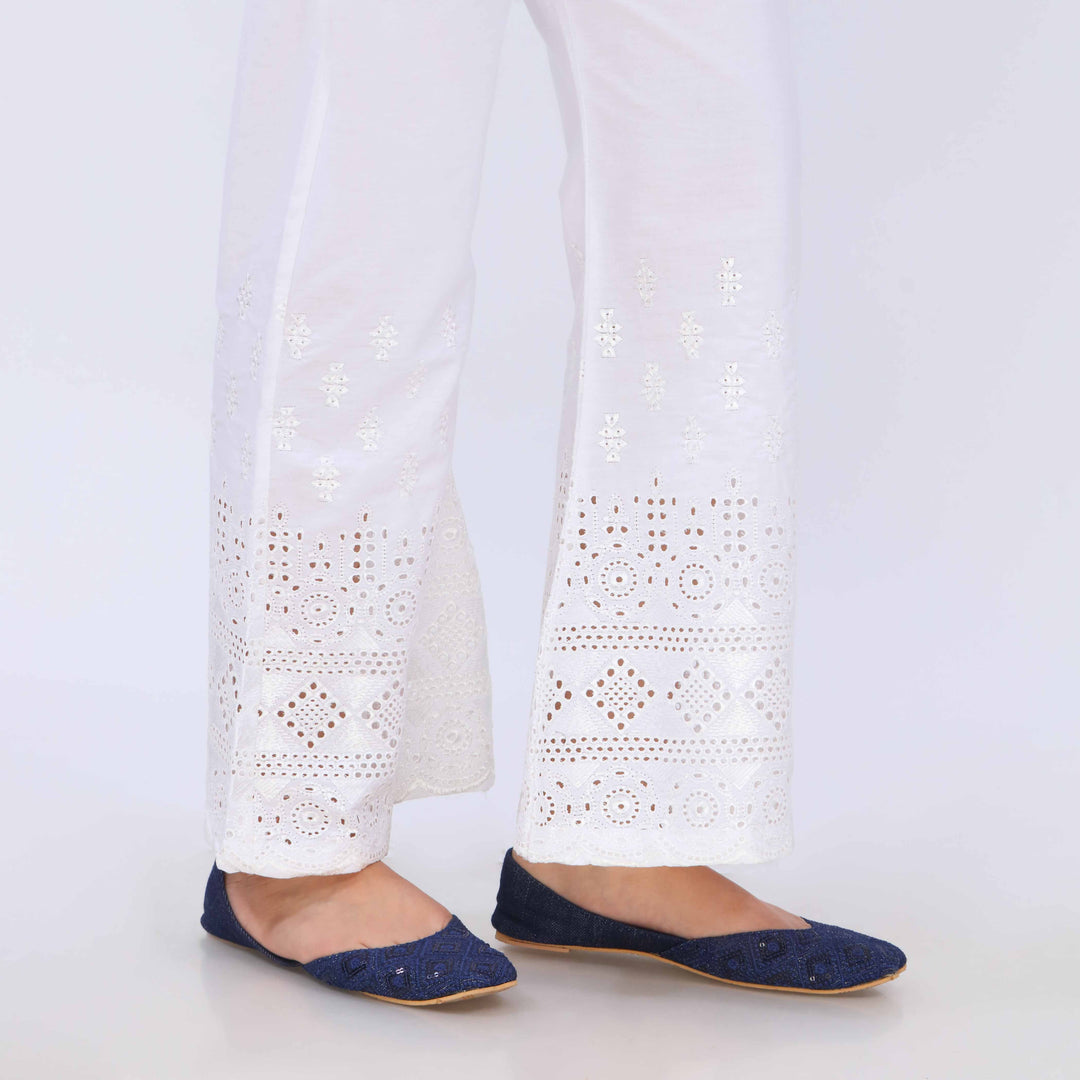 White Cotton Cambric Trouser PL5081