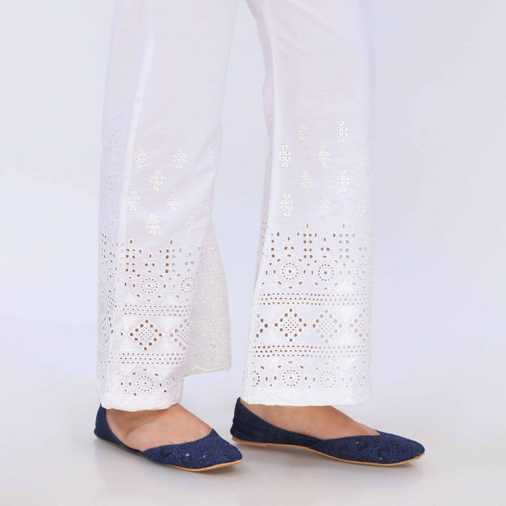 White Cotton Cambric Trouser PL5081