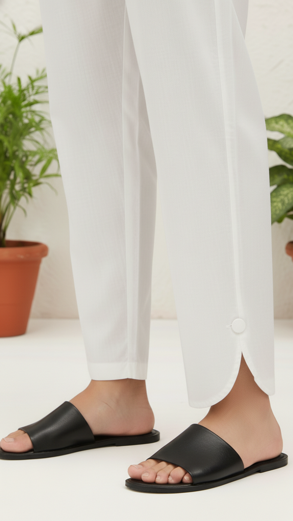 White Cotton Cambric Trouser PL5106