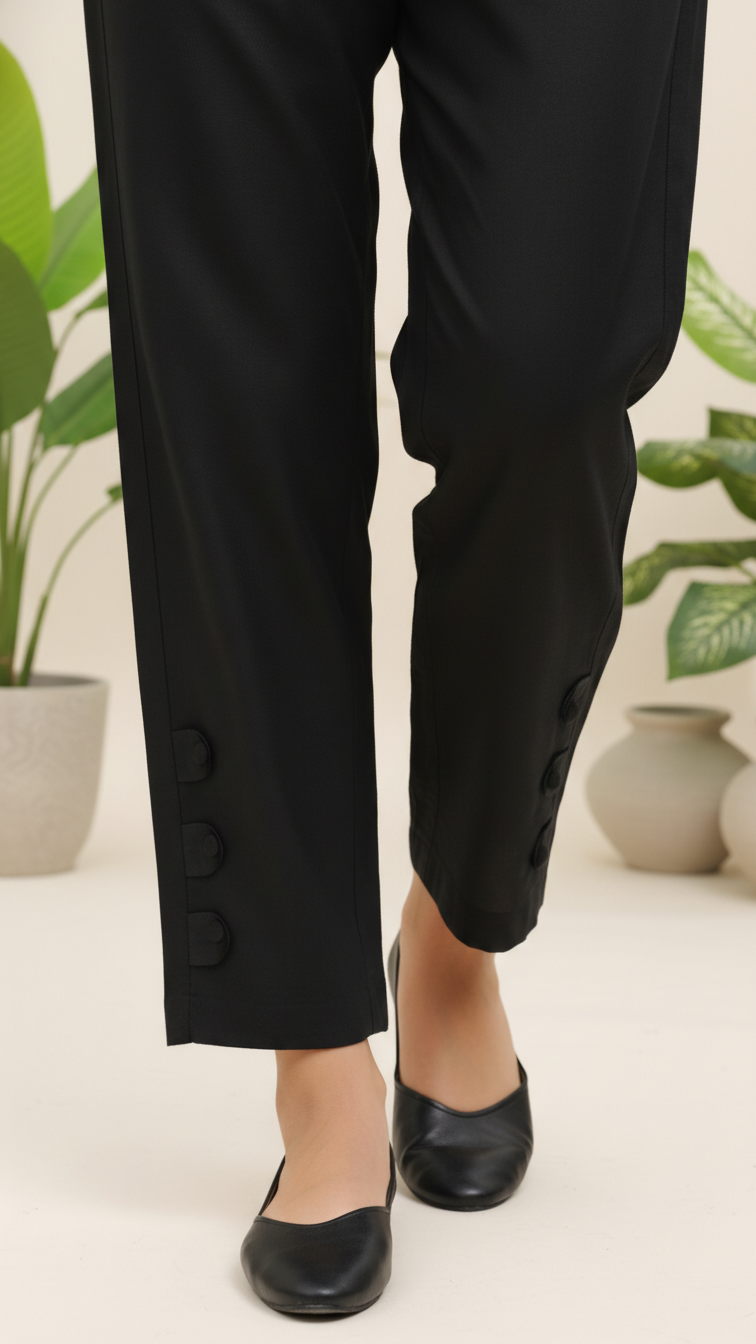 Black Cotton Cambric Trouser PL5110