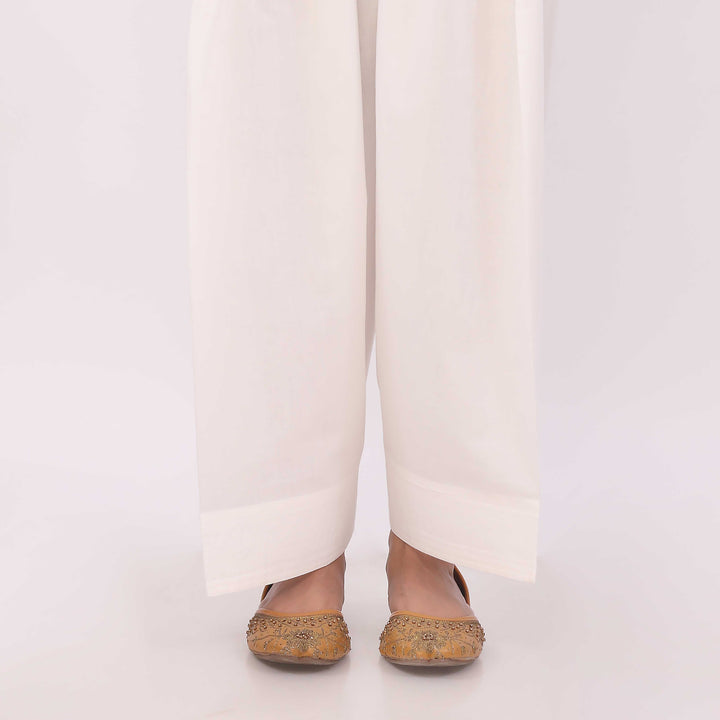 White Cotton Cambric Farshi Shalwar PL5115