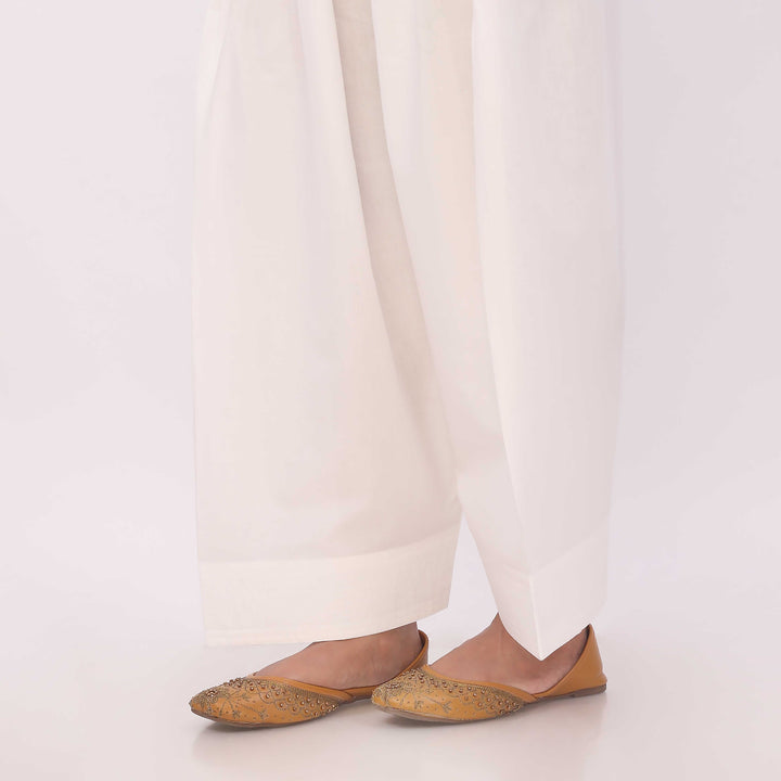 White Cotton Cambric Farshi Shalwar PL5115
