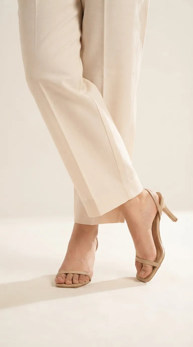 Beige Basic Cotton Cambric Trouser PL5118
