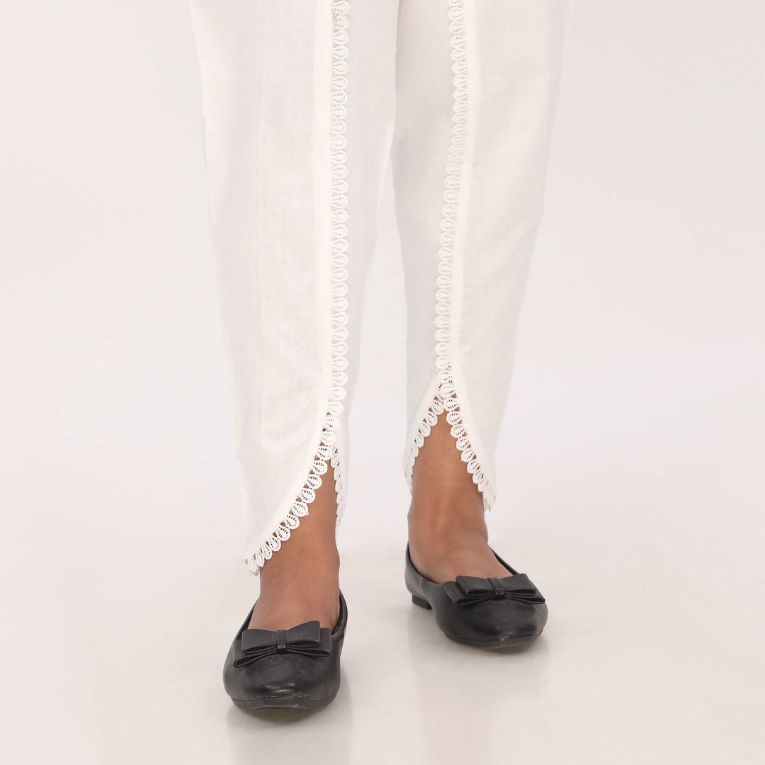 White Cotton Cambric Tulip Shalwar PL5129