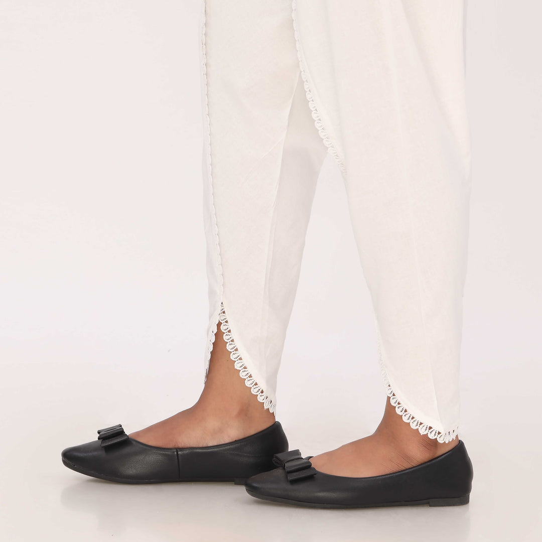 White Cotton Cambric Tulip Shalwar PL5129