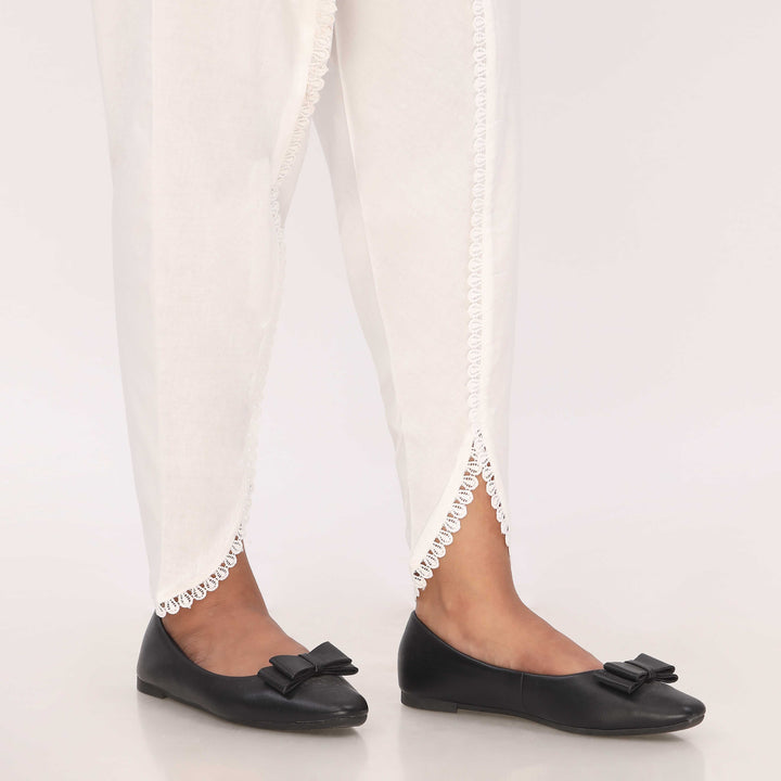 White Cotton Cambric Tulip Shalwar PL5129