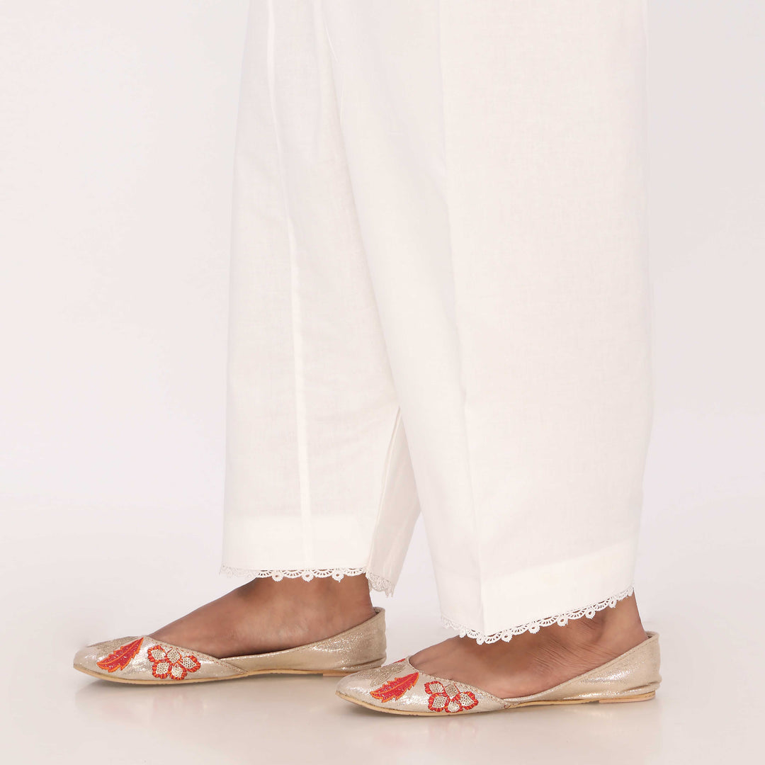 White Cotton Cambric Shalwar PL5134