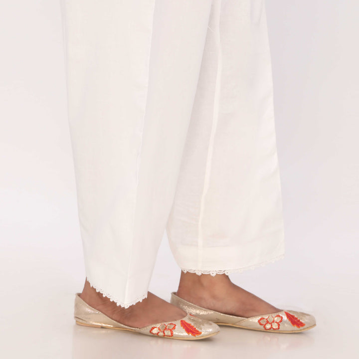 White Cotton Cambric Shalwar PL5134