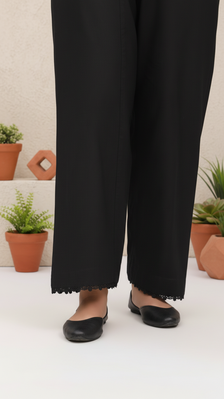 Black Cotton Cambric Shalwar PL5135