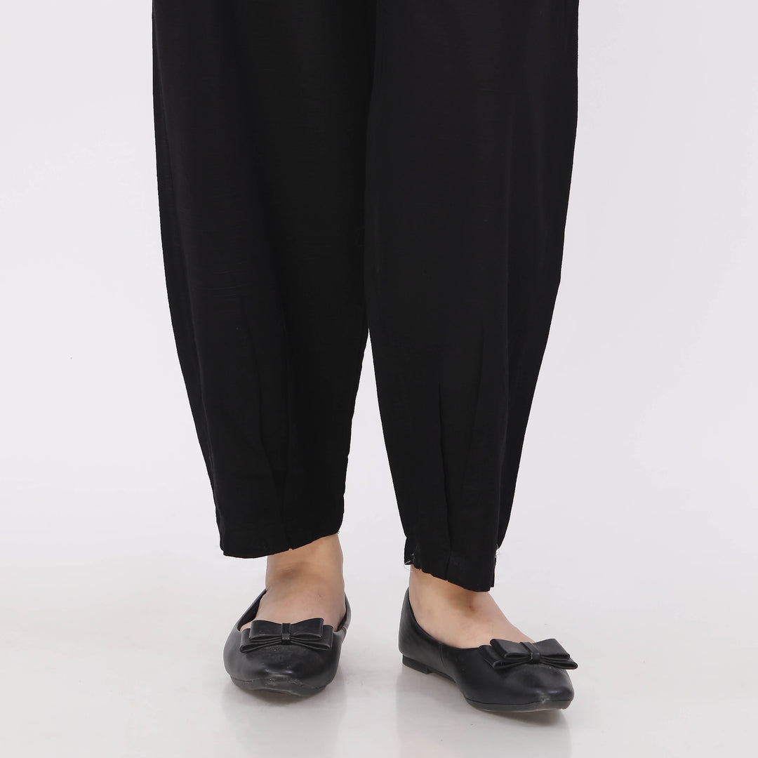Black Slub Khader Ballon Pants PL5137