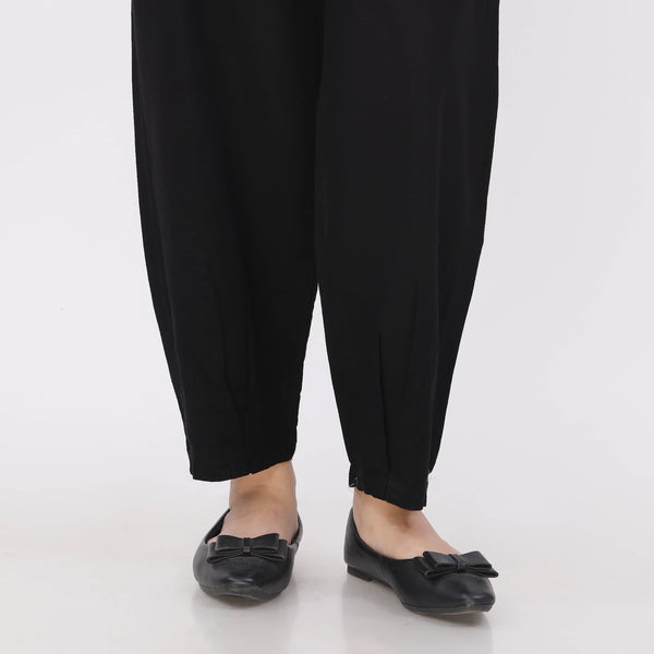 Black Slub Khader Ballon Pants PL5137