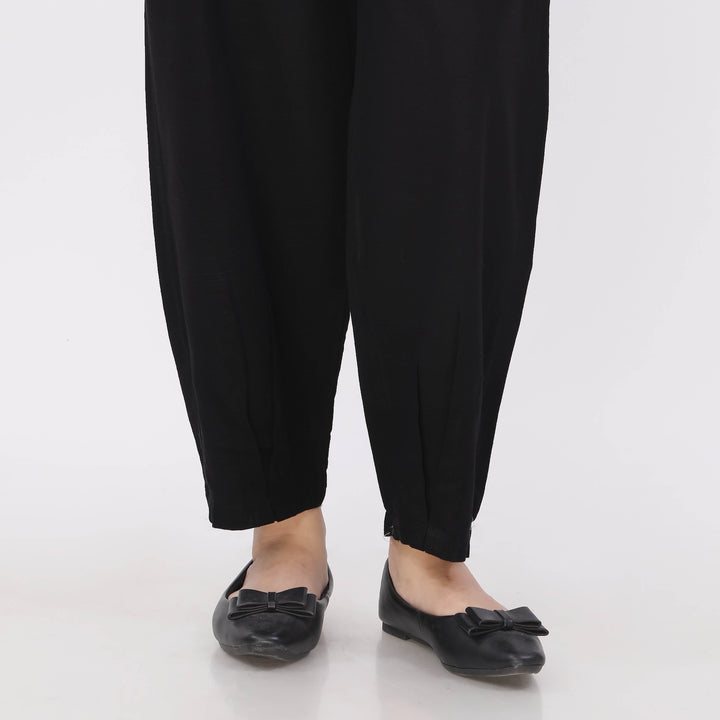 Black Slub Khader Ballon Pants PL5137