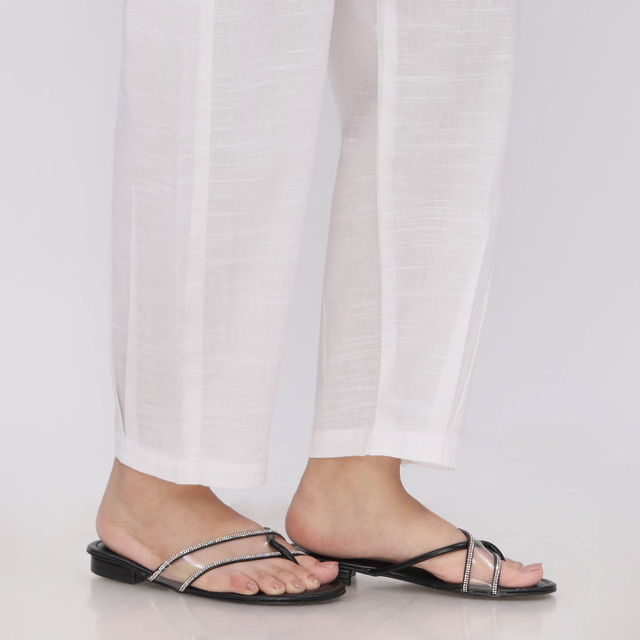 White Slub Khader Ballon Pants PL5138