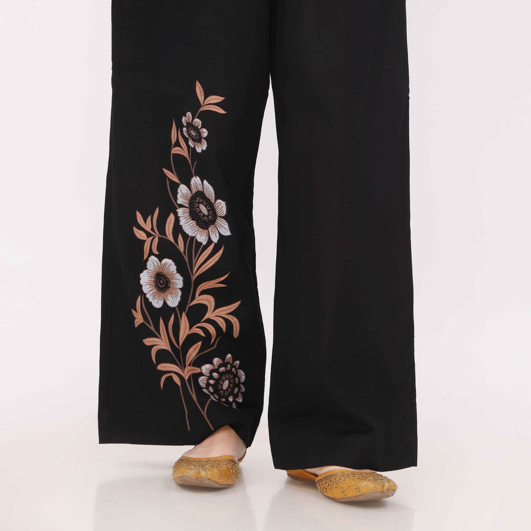 Black Slub Khaddar Trouser PL5143