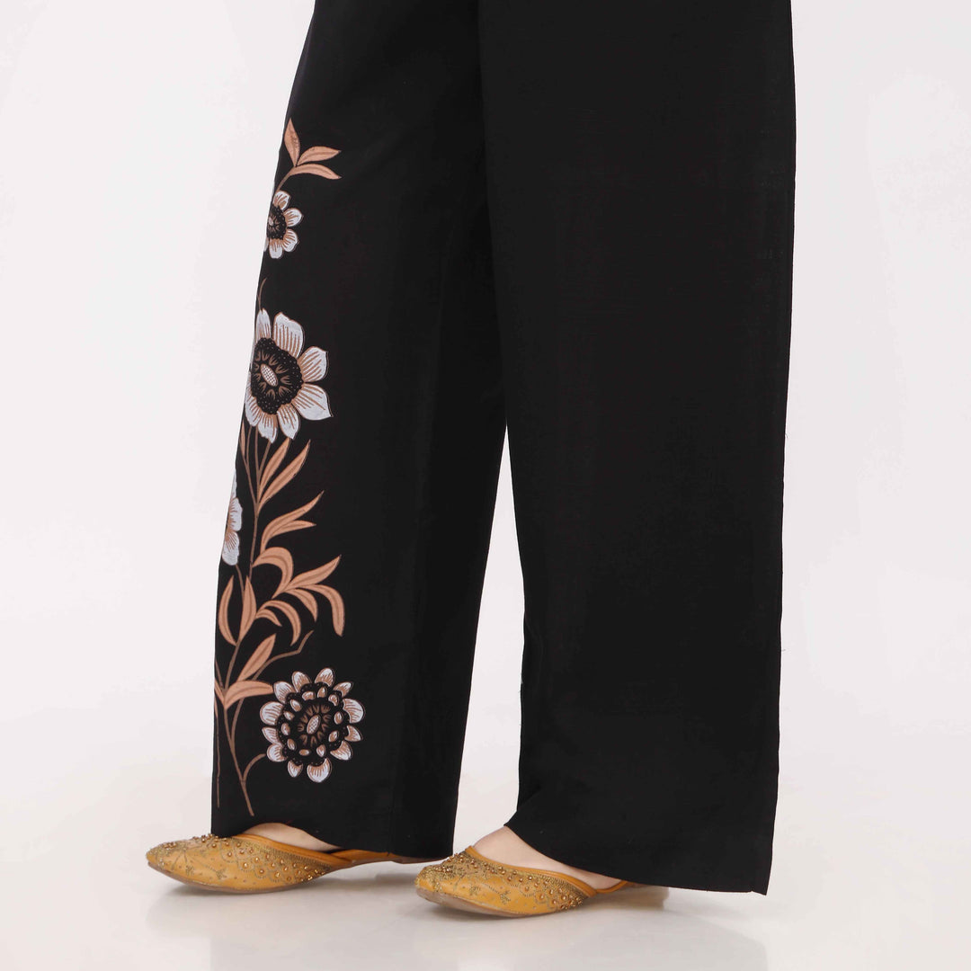 Black Slub Khaddar Trouser PL5143